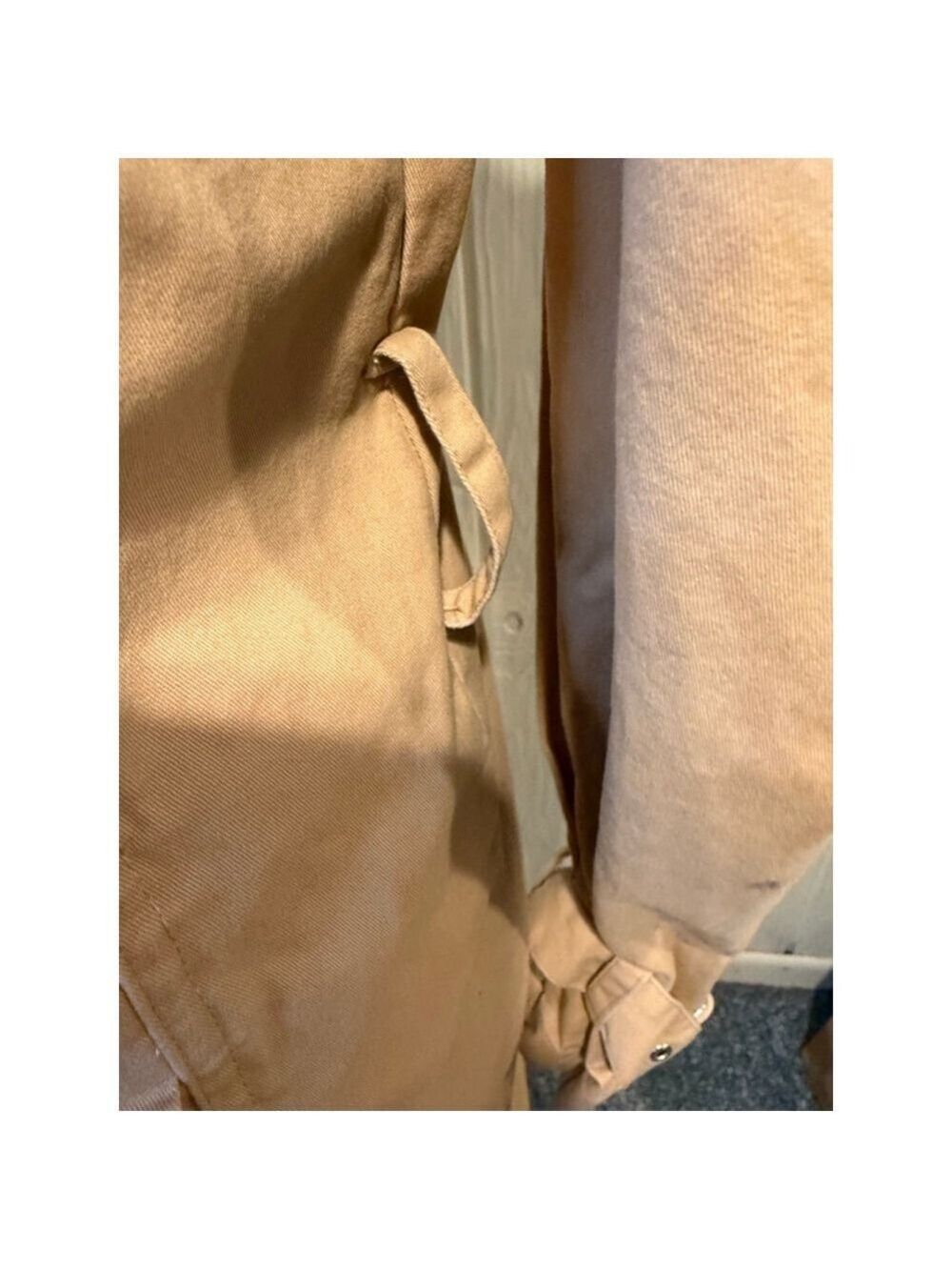 Avec Les Filles Beige Trench Coat Women's M - Picture 7 of 9